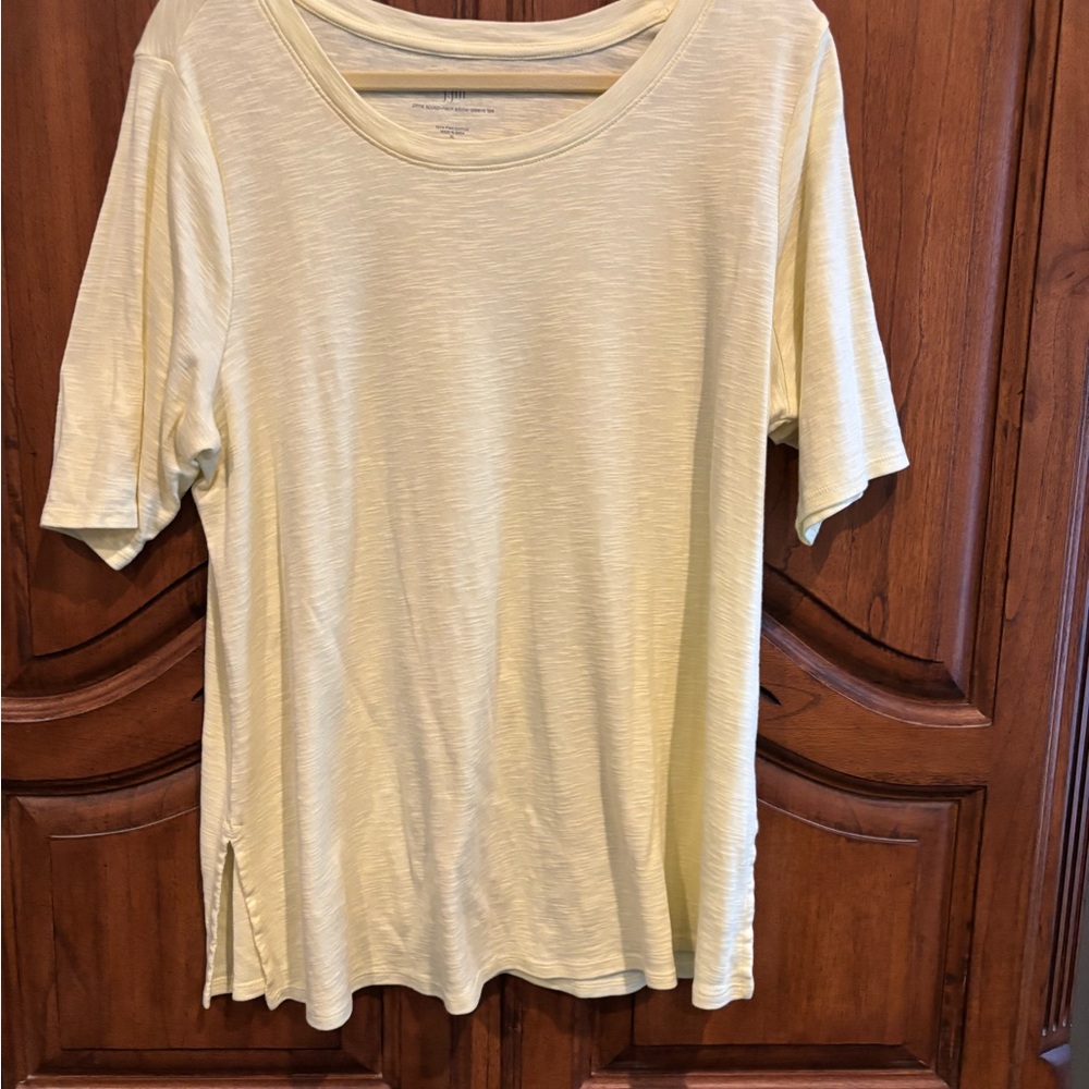 J. Jill Yellow Relaxed Short Sleeve Tee